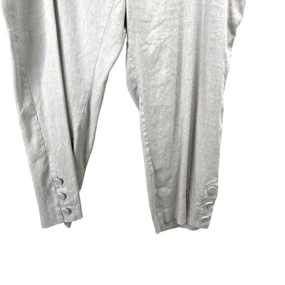 J. Jill Linen-Stretch Button-Hem Ankle Pants Sz XLP Petite gray - Picture 4 of 8